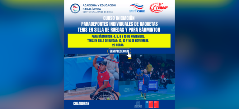 Anunciamos Curso de Iniciación para Deportes de Raquetas  Tenis en Silla de Ruedas – Federacion de Tenis de Chile