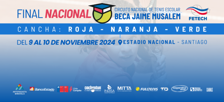 Cuadros y Programación Nacional Escolar Federado Infantil 2024 – Federacion de Tenis de Chile