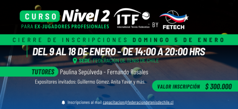 Fetech junto a su Área de Capacitación anuncia el primer Curso de este 2025 – Federacion de Tenis de Chile