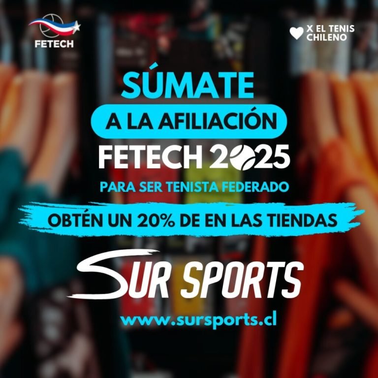 Súmate a la afiliación y a Sur Sports – Federacion de Tenis de Chile