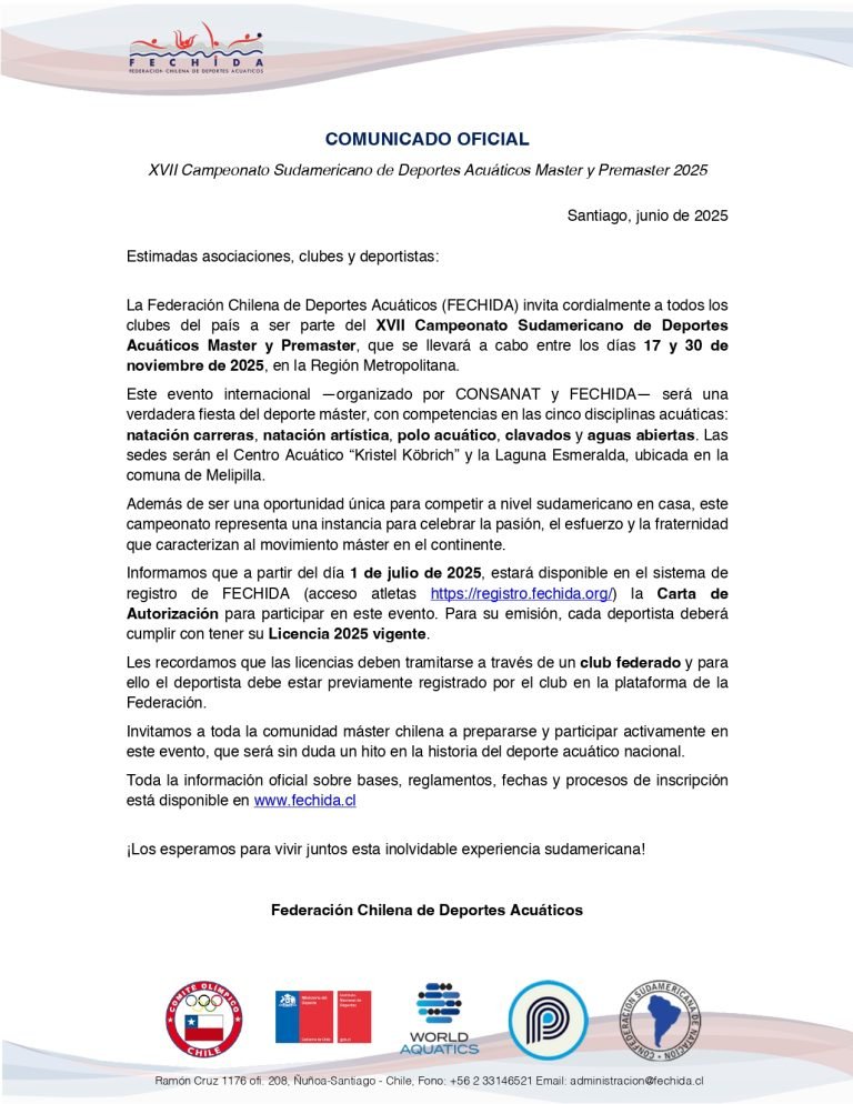 Sudamericano Master y Pre-master 2025: Información clave para clubes chilenos