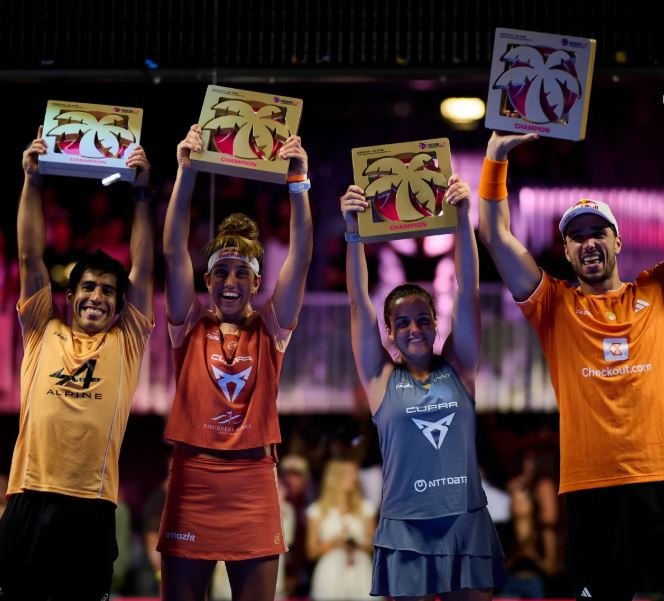 Galán y González se esforzaron al máximo para conseguir la victoria en Miami tras un clásico duelo dominical. 2 padel02