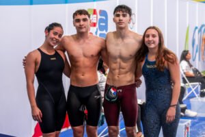 Rodriguez Quaas De Angelis y Osorio 4x100 mts. Libres Credito Oscar Munoz Team Chile