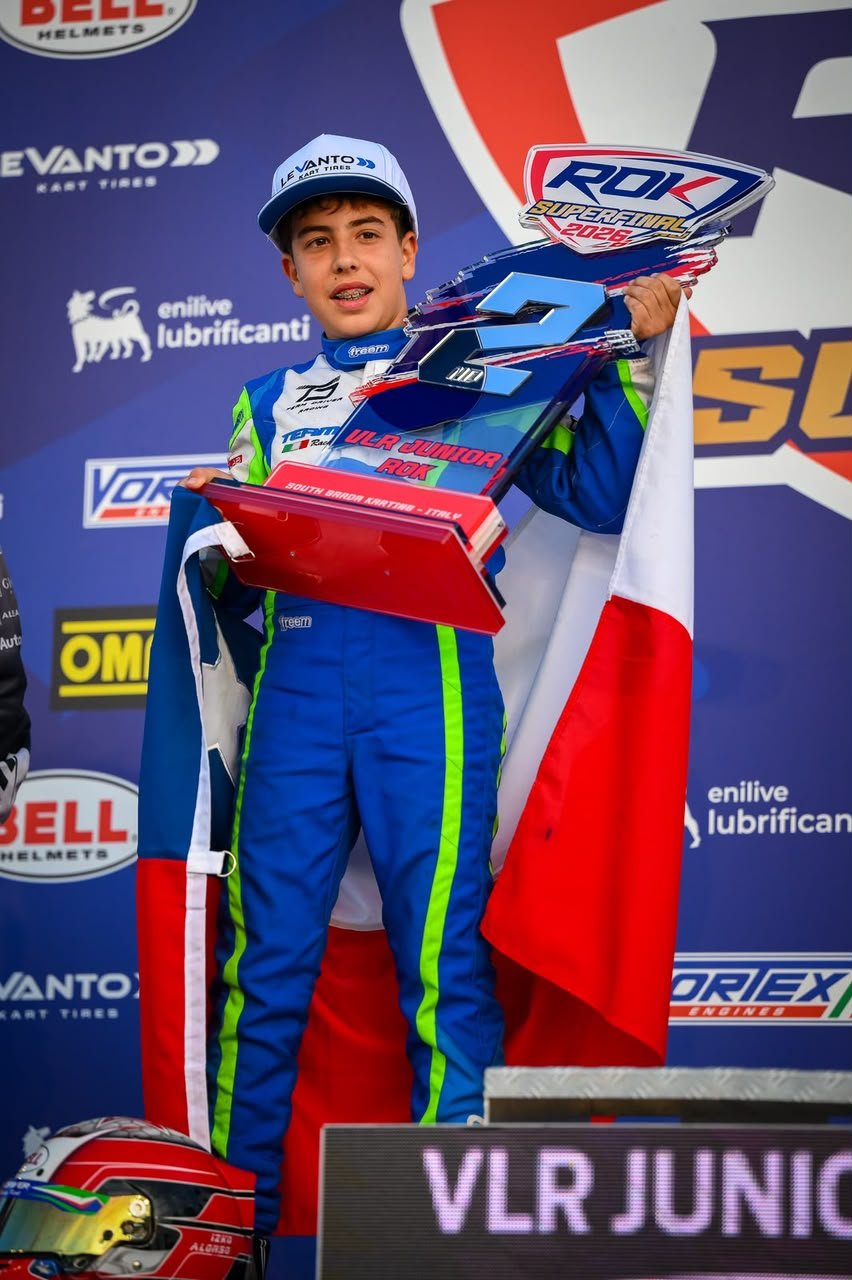 Izko Alonso hace historia en Europa: Se consagró subcampeón mundial de karting de la ROK Cup Superfinal 2026 en Italia